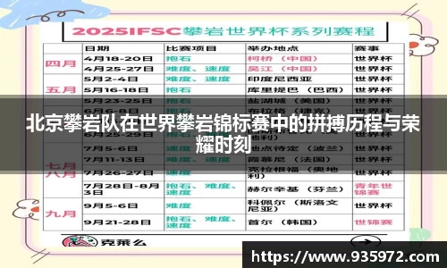 北京攀岩队在世界攀岩锦标赛中的拼搏历程与荣耀时刻